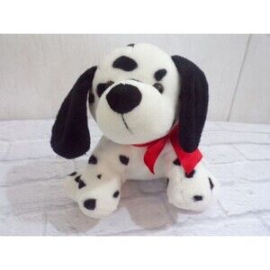 Animal Adventure Dalmation Puppy Dog Plush Stuffed Animal Red Bow 7" 2017